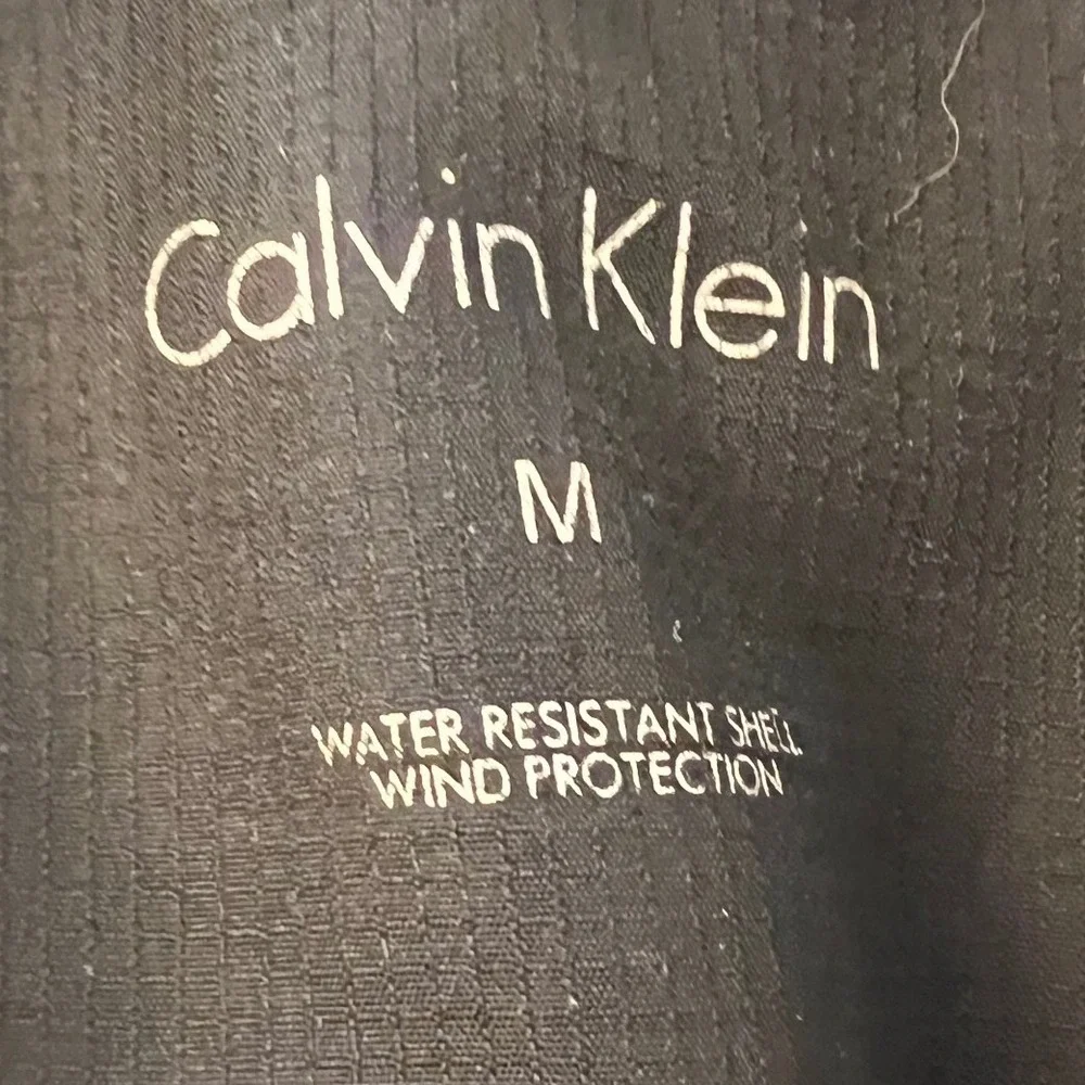 Calvin Klein Mens Bomber Jacket Black Water Resistant Wind Protection Size M